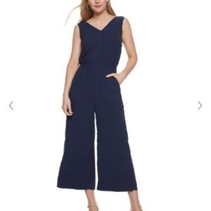 NEW Nine West Navy V Neck Sleeveless Jumpsuit
